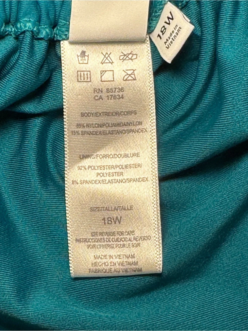 Beach House Women’s Plus Size 18W Blake Teal Adjustable Side Tie Swim Shorts